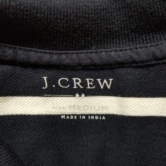 J.Crew shirt Medium Washed Piqué Polo Nautical Stripe Briton short sleeve 53259 - Picture 11 of 12